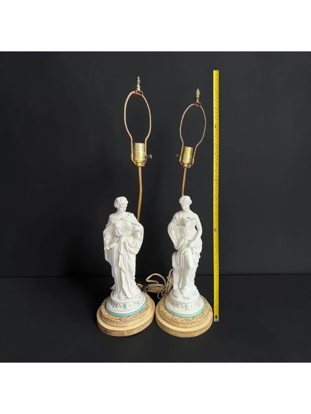 Set of 2 Vintage Classical Greek Goddess Table Lamps 28